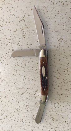 VINTAGE BONE CASE XX 1979 6347HP MEDIUM STOCKMAN POCKET KNIFE/ SWEET  PC 