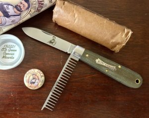 Great Eastern Cutlery Tidioute #152221 Urban Jack, OD Green Canvas Bone Handle, New (GEC 15) 