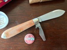 Great Eastern Cutlery Tidioute #852221CL Crown Lifter, Natural Canvas Micarta Handle, New (GEC 85) Great Eastern Cutlery Tidioute #852221CL Crown Lifter, Natural Canvas Micarta Handle, New (GEC 85)