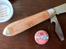 Great Eastern Cutlery Tidioute #852221CL Crown Lifter, Natural Canvas Micarta Handle, New (GEC 85) Great Eastern Cutlery Tidioute #852221CL Crown Lifter, Natural Canvas Micarta Handle, New (GEC 85)