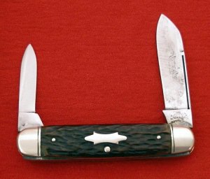 REMINGTON UMC MADE IN USA R3443 Genuine Brown Bone Long Pull EQUAL END Etch Knife 1924/1933 Vintage