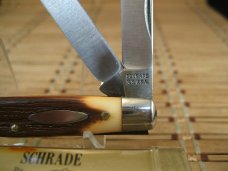 SCHRADE U.S.A. 832 STOCKMAN TRIPLE BLADE HIGH CARBON STEEL POCKET KNIFE IN ORIGINAL TUBE WITH PAPERS SCHRADE U.S.A. 832 STOCKMAN TRIPLE BLADE HIGH CARBON STEEL POCKET KNIFE IN ORIGINAL TUBE WITH PAPERS