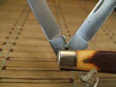 SCHRADE U.S.A. 832 STOCKMAN TRIPLE BLADE HIGH CARBON STEEL POCKET KNIFE IN ORIGINAL TUBE WITH PAPERS