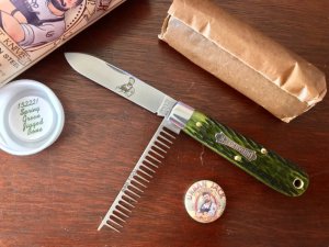 Great Eastern Cutlery Tidioute #152221 Urban Jack, Spring Green Jigged Bone Handle, New (GEC 15) 