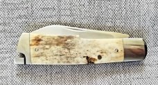 Bobby Toole Custom Mammoth ivory Taillock Knife,CPM-154 ,3 3/4..bolsters & caps..glass like scales
