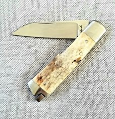 Bobby Toole Custom Mammoth ivory Taillock Knife,CPM-154 ,3 3/4..bolsters & caps..glass like scales