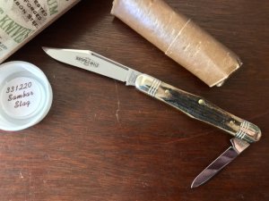 Great Eastern Cutlery Tidioute #331220 Conductor, Sambar Stag Handle, New (GEC 33) 