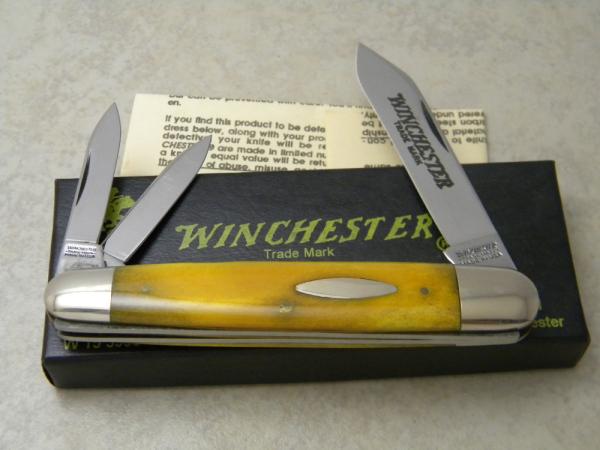 Winchester Trademark USA 1991 Smooth Yellow Bone 3995 Whittler Knife in Box Winchester Trademark USA 1991 Smooth Yellow Bone 3995 Whittler Knife in Box