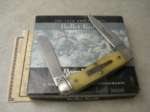 Remington USA 1997 Bone 15th Anniversary R4468 Bullet Muskrat Knife in Box