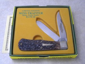 Remington UMC USA 1991 Genuine Bone R1178 Silver Bullet Trapper Knife in Box