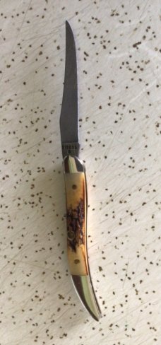 VINTAGE STAG CASE XX 1999 510096 D SMALL TEXAS TOOTHPICK POCKET KNIFE/NOS/ “DAMASCUS BLADE”/ “SWEET” VINTAGE STAG CASE XX 1999 510096 D SMALL TEXAS TOOTHPICK POCKET KNIFE/NOS/ “DAMASCUS BLADE”/ “SWEET”