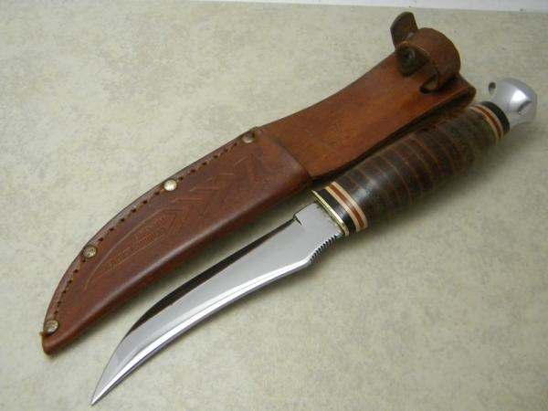 Ka-Bar USA 1233 Stacked Leather Fixed Blade Sheath Knife Ka-Bar USA 1233 Stacked Leather Fixed Blade Sheath Knife