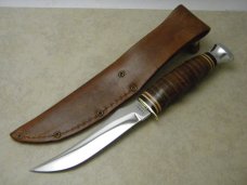 Ka-Bar USA 1233 Stacked Leather Fixed Blade Sheath Knife Ka-Bar USA 1233 Stacked Leather Fixed Blade Sheath Knife