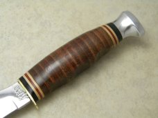 Ka-Bar USA 1233 Stacked Leather Fixed Blade Sheath Knife Ka-Bar USA 1233 Stacked Leather Fixed Blade Sheath Knife