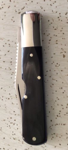 TUNA VALLEY CUTLERY CO 2014 INDIAN BUFFALO HORN FISH SCALER/BARLOW STYLE KNIFE/NOS/1 of A KIND/“MINT TUNA VALLEY CUTLERY CO 2014 INDIAN BUFFALO HORN FISH SCALER/BARLOW STYLE KNIFE/NOS/1 of A KIND/“MINT