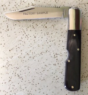 TUNA VALLEY CUTLERY CO 2014 INDIAN BUFFALO HORN FISH SCALER/BARLOW STYLE KNIFE/NOS/1 of A KIND/“MINT