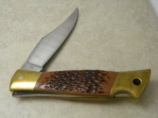 Camillus NY USA # 11 Delrin 14kt Gold Plated American Wildlife Lockback Knife NIB
