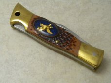 Camillus NY USA # 11 Delrin 14kt Gold Plated American Wildlife Lockback Knife NIB