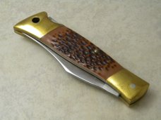 Camillus NY USA # 11 Delrin 14kt Gold Plated American Wildlife Lockback Knife NIB