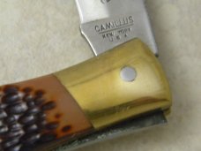 Camillus NY USA # 11 Delrin 14kt Gold Plated American Wildlife Lockback Knife NIB