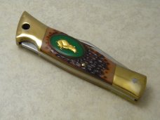 Camillus NY USA # 11 Delrin 14kt Gold Plated American Wildlife Lockback Knife NIB