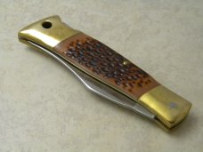 Camillus NY USA # 11 Delrin 14kt Gold Plated American Wildlife Lockback Knife NIB