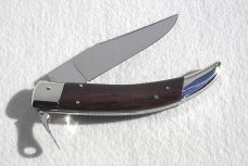 NOS A.G.A. CAMPOLIN 11" CATALANA NICKEL SILVER BOLSTERS EXCOTIC BOKOTE WOOD SCALES