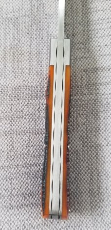 Jeffrey Mitchell custom Amber Stag Swayback knife, CPM-154, 3.75 inches jeweled liners Jeffrey Mitchell custom Amber Stag Swayback knife, CPM-154, 3.75 inches jeweled liners