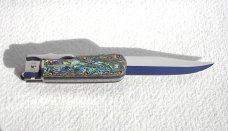 NEW A.G.A. CAMPOLIN GORGEOUS ABALONE SCALES LEVER LOCK  ( PIG STICKER )  MANIAGO ITALY 