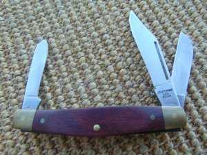 Vintage Craftsman USA 95234 Pocket Knife Wood Handle - 3 Blade - 3 5/16” Closed