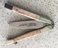 VINTAGE SMOOTH BONE/STAG PARKER CUT CO JAPAN “GYPSY” BUTTERFLY KNIFE / NOS/ BEAUTIFUL PIECE VINTAGE SMOOTH BONE/STAG PARKER CUT CO JAPAN “GYPSY” BUTTERFLY KNIFE / NOS/ BEAUTIFUL PIECE