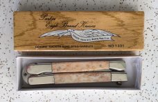 VINTAGE SMOOTH BONE/STAG PARKER CUT CO JAPAN “GYPSY” BUTTERFLY KNIFE / NOS/ BEAUTIFUL PIECE VINTAGE SMOOTH BONE/STAG PARKER CUT CO JAPAN “GYPSY” BUTTERFLY KNIFE / NOS/ BEAUTIFUL PIECE