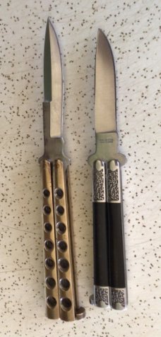 VINTAGE TAYLOR SETO JAPAN “MANILA FOLDER” & PARKER CUT CO JAPAN “ GYPSY” BUTTERFLY KNIVES VINTAGE TAYLOR SETO JAPAN “MANILA FOLDER” & PARKER CUT CO JAPAN “ GYPSY” BUTTERFLY KNIVES