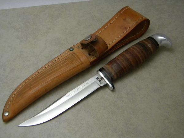 Case XX USA 1965-69 Stacked Leather 3 FINN Tested XX Razor Edge Fixed Blade Sheath Knife Case XX USA 1965-69 Stacked Leather 3 FINN Tested XX Razor Edge Fixed Blade Sheath Knife