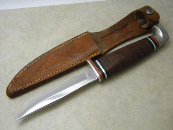 Case XX USA 1965-69 Stacked Leather 3 FINN Fixed Blade Sheath Knife Case XX USA 1965-69 Stacked Leather 3 FINN Fixed Blade Sheath Knife