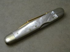 Fight&#39;n Rooster Solingen Germany Pearl Tar Heel Cutlery Club 1981 Lockback Whittler Knife
