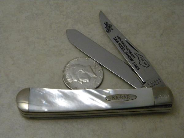 Ka-Bar Olean NY Pearl 10th Anniv. Tar Heel Show 1985 Trapper Knife Ka-Bar Olean NY Pearl 10th Anniv. Tar Heel Show 1985 Trapper Knife