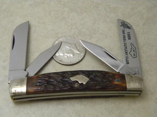 Kabar Olean NY Pearl Tar Heel Cutlery Club 1986 Bone Congress Knife Kabar Olean NY Pearl Tar Heel Cutlery Club 1986 Bone Congress Knife