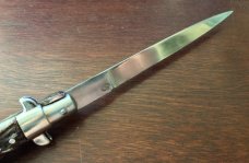 Vintage Spanish Stiletto Switchblade, 11 Inch, Marked "J.B. INOX", Working Safety, Used Vintage Spanish Stiletto Switchblade, 11 Inch, Marked "J.B. INOX", Working Safety, Used
