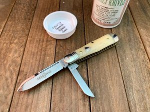 Great Eastern Cutlery Northfield Pemberton 06 Pattern 2 Blade Smooth White Bone  BD47