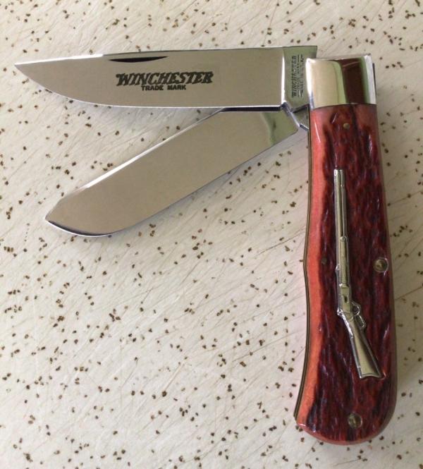 VINTAGE BONE WINCHESTER 1992 #291031/2 LARGE/JUMBO TRAPPER/“RIFLE SERIES”/ “SWEET 2 THE BONE” VINTAGE BONE WINCHESTER 1992 #291031/2 LARGE/JUMBO TRAPPER/“RIFLE SERIES”/ “SWEET 2 THE BONE”