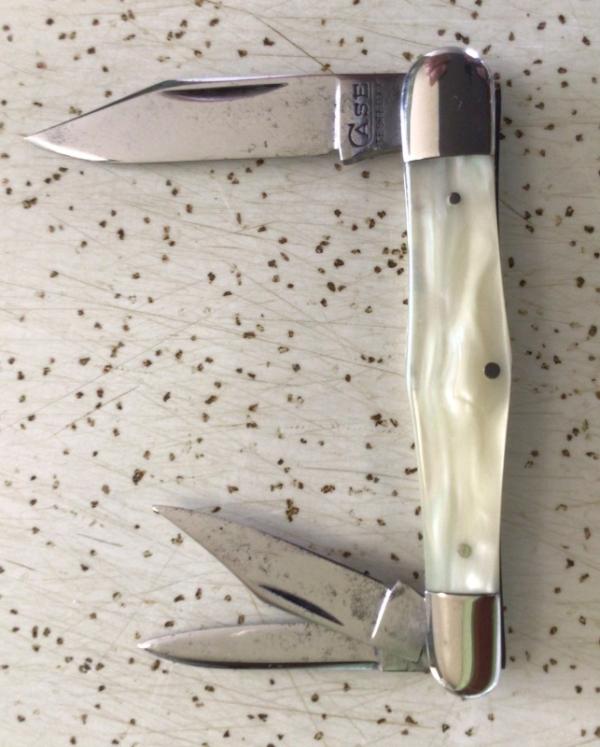 ANTIQUE/VINTAGE CASE TESTED XX  YELLOW MOTHER OF PEARL WHITTLER POCKET KNIFE 
