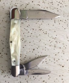 ANTIQUE/VINTAGE CASE TESTED XX  YELLOW MOTHER OF PEARL WHITTLER POCKET KNIFE 