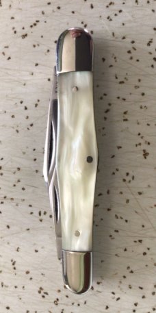ANTIQUE/VINTAGE CASE TESTED XX  YELLOW MOTHER OF PEARL WHITTLER POCKET KNIFE 