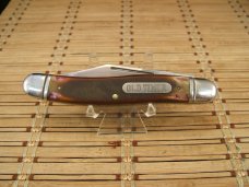 SCHRADE USA OLD TIMER 858 LUMBERJACK STOCKMAN VINT. LARGE TRIPLE BLADE FOLDING POCKET KNIFE & SHEATH SCHRADE USA OLD TIMER 858 LUMBERJACK STOCKMAN VINT. LARGE TRIPLE BLADE FOLDING POCKET KNIFE & SHEATH