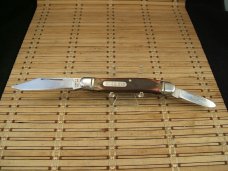 SCHRADE USA OLD TIMER 858 LUMBERJACK STOCKMAN VINT. LARGE TRIPLE BLADE FOLDING POCKET KNIFE & SHEATH SCHRADE USA OLD TIMER 858 LUMBERJACK STOCKMAN VINT. LARGE TRIPLE BLADE FOLDING POCKET KNIFE & SHEATH