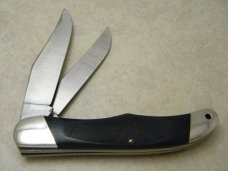 Buck 317 USA Black Saw Cut Delrin Folding Hunter Knife & Pouch c.Pre-1986 in Box