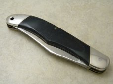 Buck 317 USA Black Saw Cut Delrin Folding Hunter Knife & Pouch c.Pre-1986 in Box