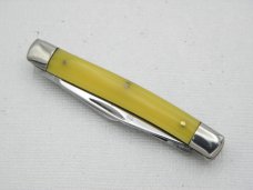 Queen Cutlery #34 Amber Handled Stockman: 2 5/8” closed, 1960s, Queen Cutlery #34 Amber Handled Stockman: 2 5/8” closed, 1960s,