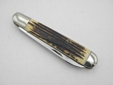 Queen Cutlery Co. #29 English Jack in Winterbottom Bone: 4 1/2” closed; 1961 - 1971, etched blade, Queen Cutlery Co. #29 English Jack in Winterbottom Bone: 4 1/2” closed; 1961 - 1971, etched blade,